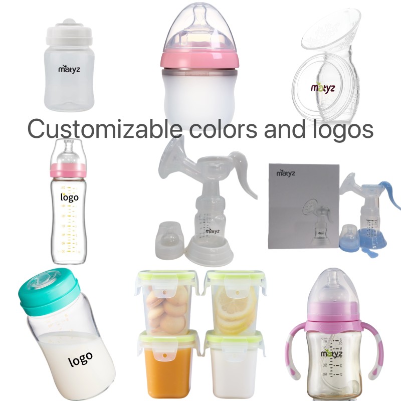 Silicone Baby Bottle Supplier - OEM 150ml with Handle Anti Colic Print Pattern