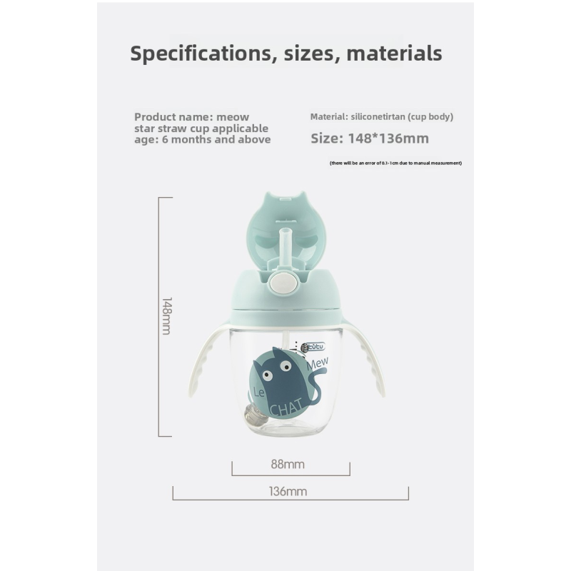 Tritan Straw Cup Supplier - OEM Cute Cartoon Rabbit Anti Fall Manual