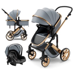 Baby Stroller Supplier - OEM Luxury Lightweight 4 Wheel 3 in 1 Foldable