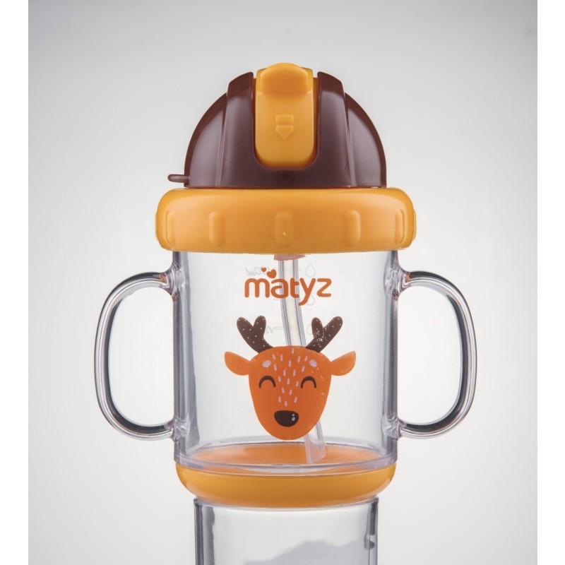 Plastic Baby Straw Cup Supplier - OEM Tritan 240ml with Handle for Kids