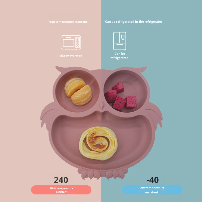 Children's Divided Plate Supplier - OEM Cartoon with Suction Base Handle BPA Free