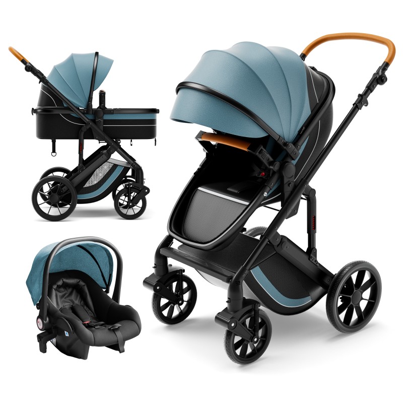 Baby Stroller Supplier - OEM Luxury Lightweight 4 Wheel 3 in 1 Foldable