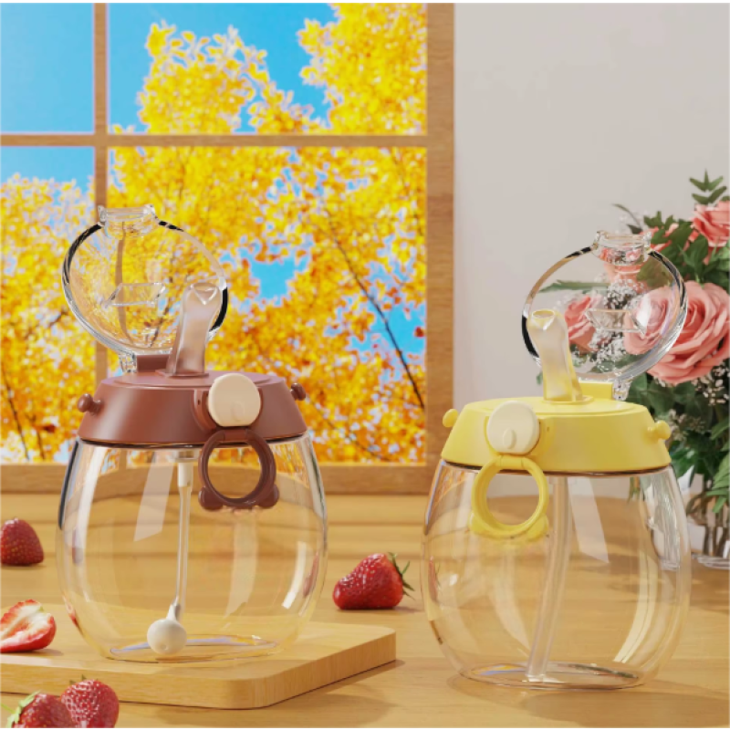 Plastic Water Bottle Manufacturer - OEM Bouncing Cup Lid Handle Strap 300ml