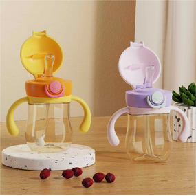 PPSU Straw Cup Supplier - OEM Cartoon Print Windmill Flip Lid with Strap