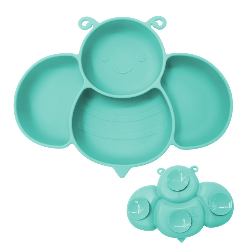 Children's Divided Plate Supplier - OEM Cartoon with Suction Base Handle BPA Free