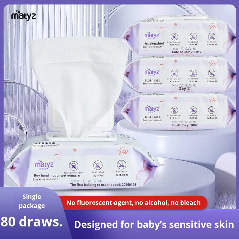 Newborn Baby Wipes Supplier - OEM 80pcs Soft Cotton with Cover Household Use