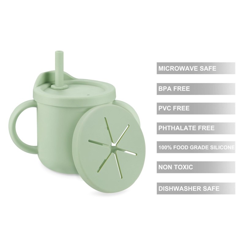 Baby Training Sippy Cups Supplier - OEM Top Selling Custom Painted Silicone Cup with Straw