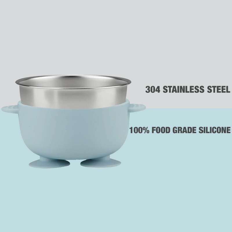 Stainless Steel Baby Plates Supplier - OEM 2025 BPA Free Divided Design Removable Suction