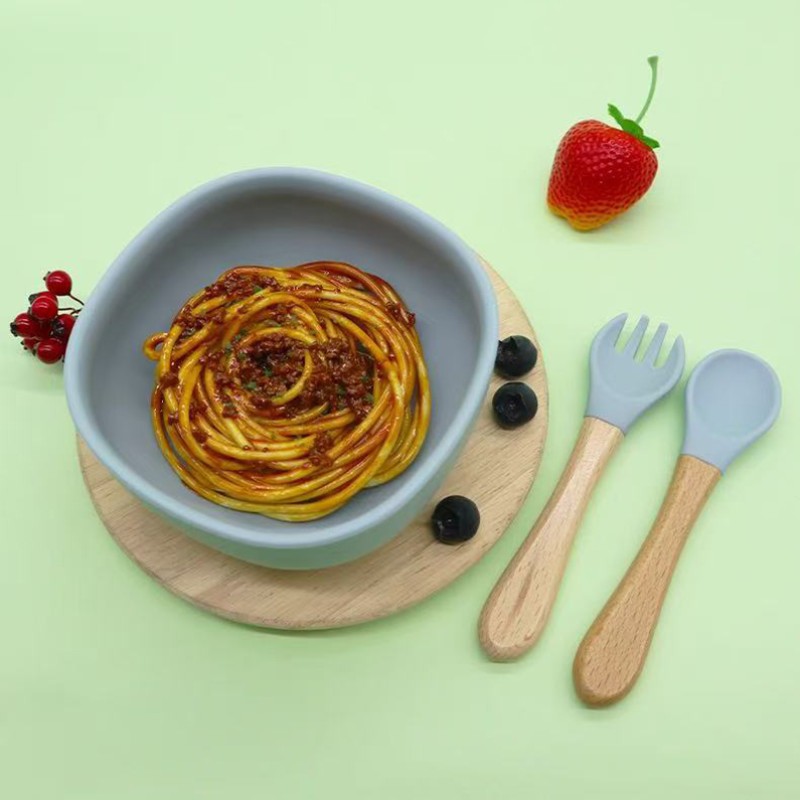 Speckle Marble Baby Bowl Supplier - OEM Non slip Kids Mixing Bowl Small Silicone 0-12M