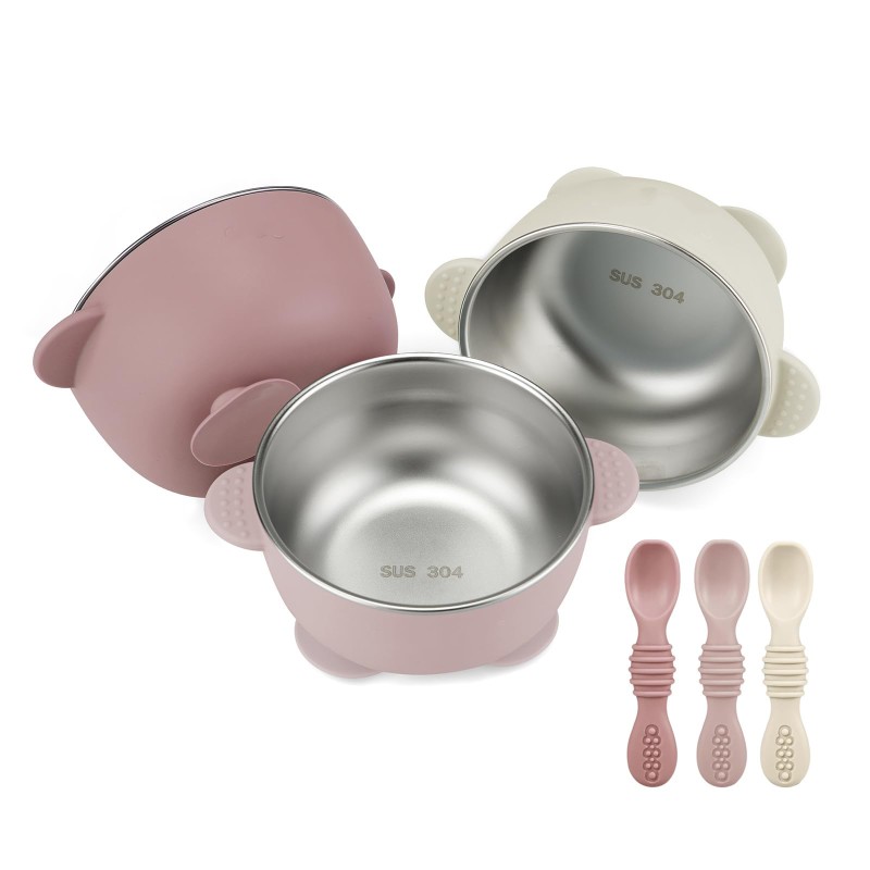 Stainless Steel Baby Plates Supplier - OEM 2025 BPA Free Divided Design Removable Suction