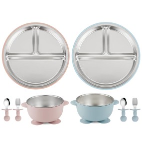 Stainless Steel Baby Plates Supplier - OEM 2025 BPA Free Divided Design Removable Suction