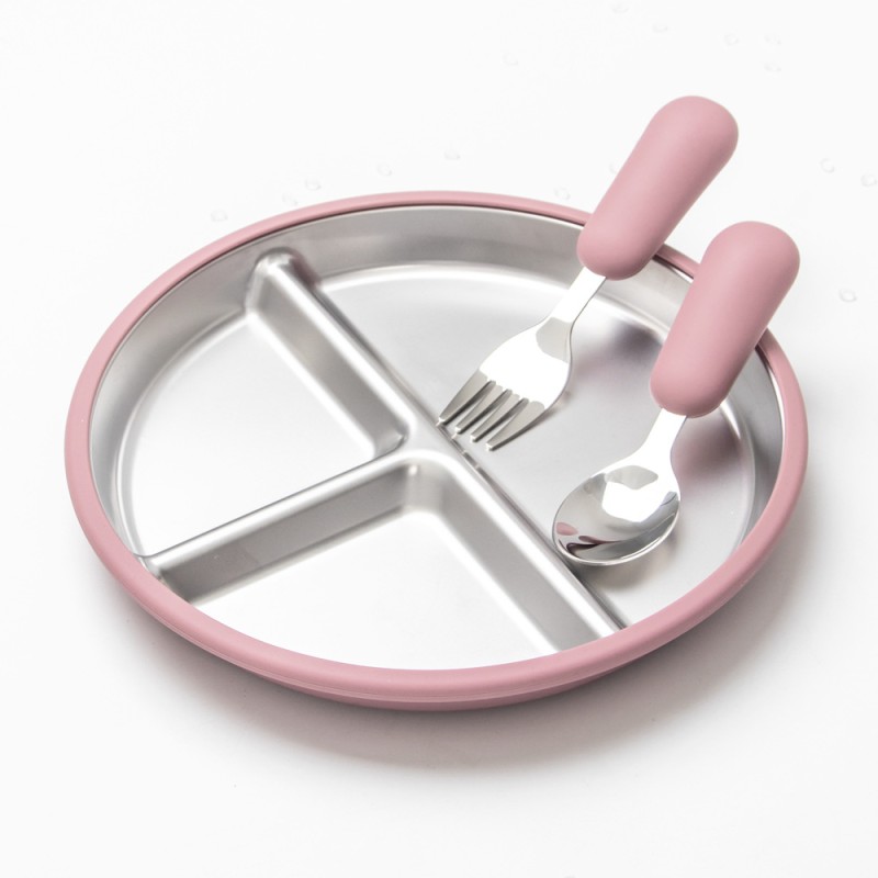 Baby Feeding Set Supplier - OEM Stainless Steel Silicone Bowl with Spoon Fork Non Slip