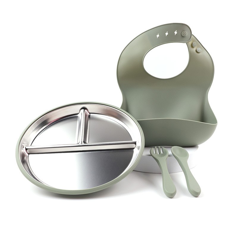 Eco Friendly Baby Feeding Set Manufacturer - OEM Custom 4 Piece BPA Free Silicone Set