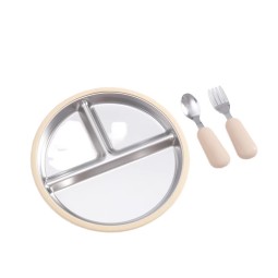 Stainless Steel Kids Tableware Manufacturer - Factory BPA Free Modern Design Suction Plate