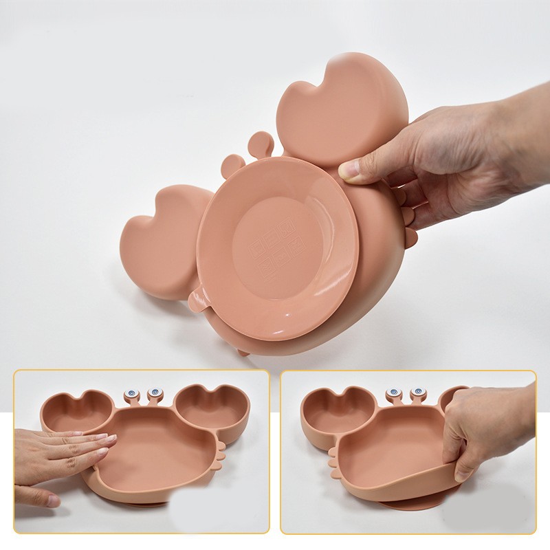 Food Grade Silicone Feeding Set Supplier - OEM Eco Friendly Divided Plate with Suction