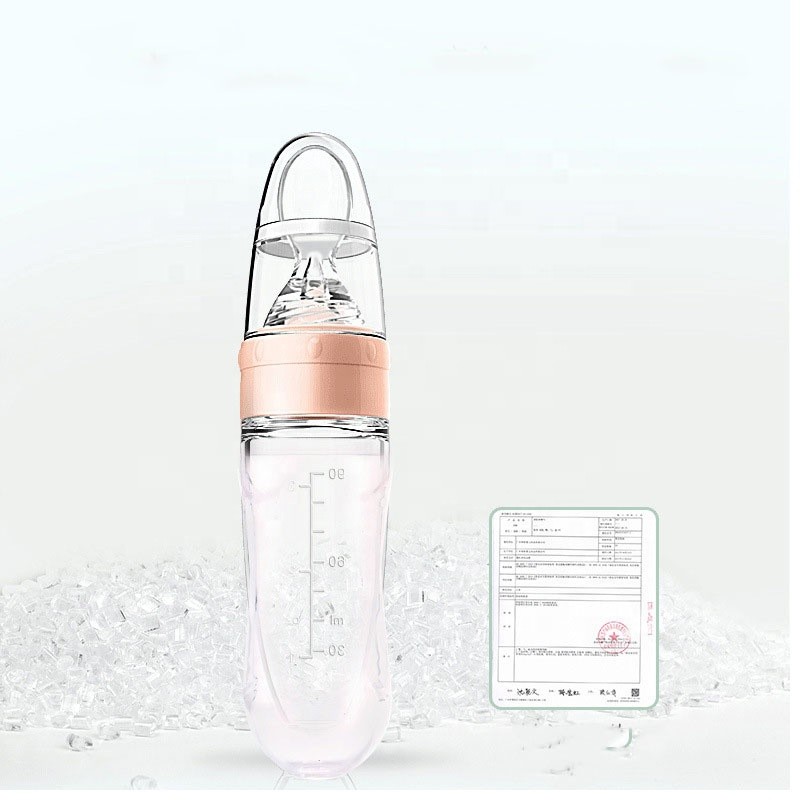 Baby Feeding Squeeze Bottle Manufacturer - OEM BPA Free PP Silicone 90ml with Spoon Feeder