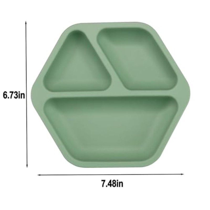 Food Grade Silicone Plate Supplier - OEM 100% Hexagon Divided Suction Plates Classic Style