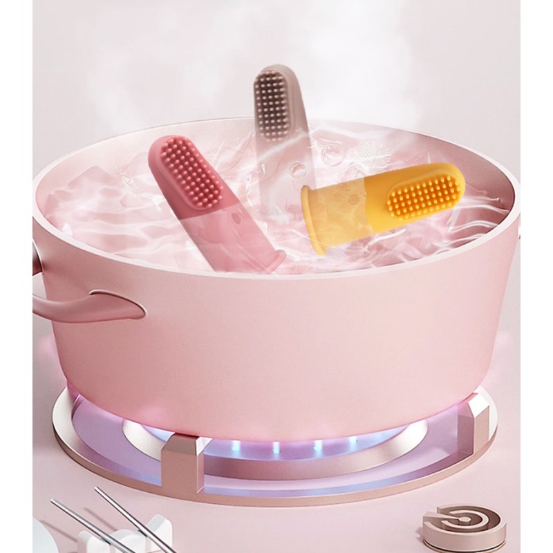 Baby Toothbrush Supplier - OEM High Quality Food Grade Silicone with Tongue Brush Cover