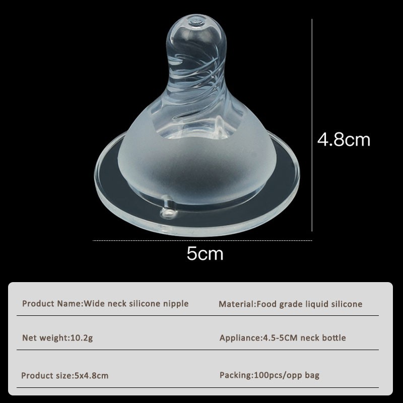 Bottle Nipple Manufacturer - OEM 100% Food Grade Wide Neck Silicone Milk Nipple