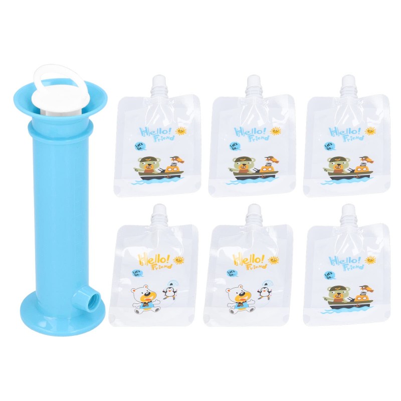 Baby Food Pouch Maker Supplier - OEM 7pcs Set Fruit Squeeze Puree Filler Pouch