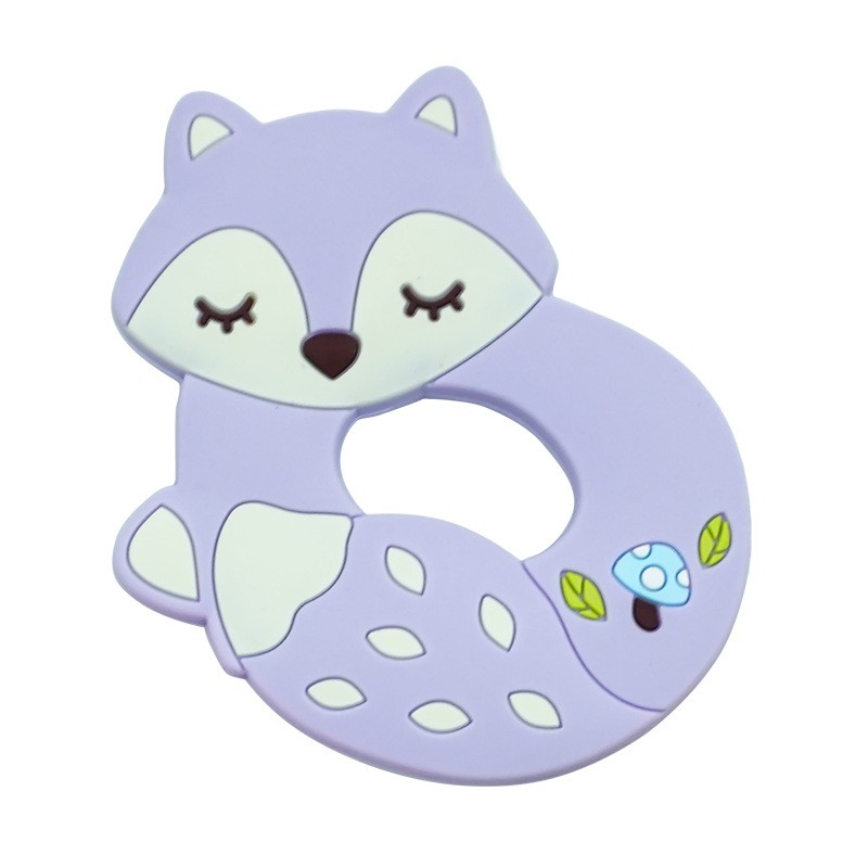 Baby Sensory Teether Manufacturer - OEM 2025 New Fox Shape Soft Silicone BPA Free Ring