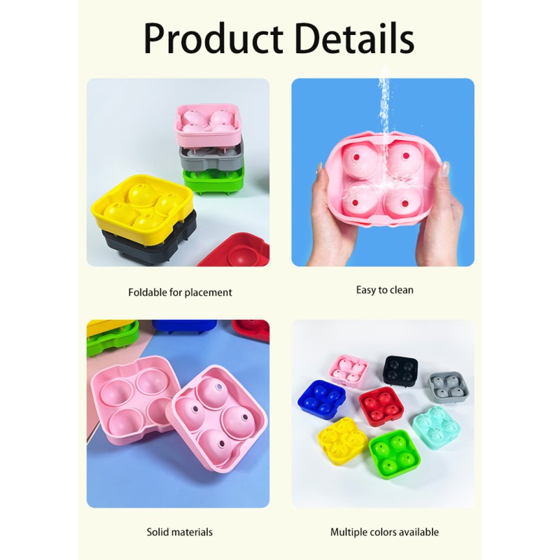 Ice Cream Tools Supplier - Hot Sale BPA Free Ice Ball Mold Food Grade Silicone Tray