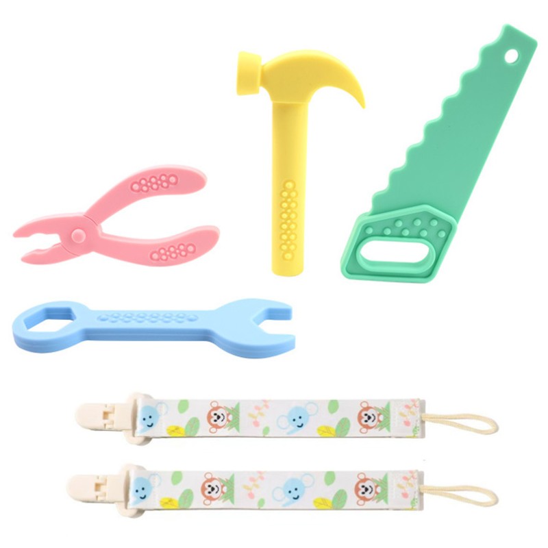 Baby Teething Toys Set Manufacturer - OEM BPA Free Silicone Hammer Wrench Shapes Freezer Safe