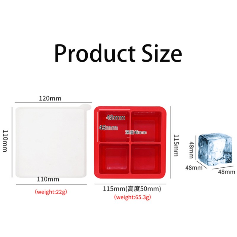 4 Grid Ice Sculpture Molds Manufacturer - High Quality BPA Free Reusable Silicone with Lid