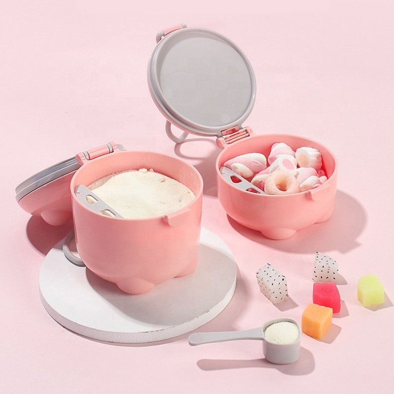 Travel Milk Powder Dispenser Manufacturer - OEM Plastic with Spoon Printed Pattern Storage