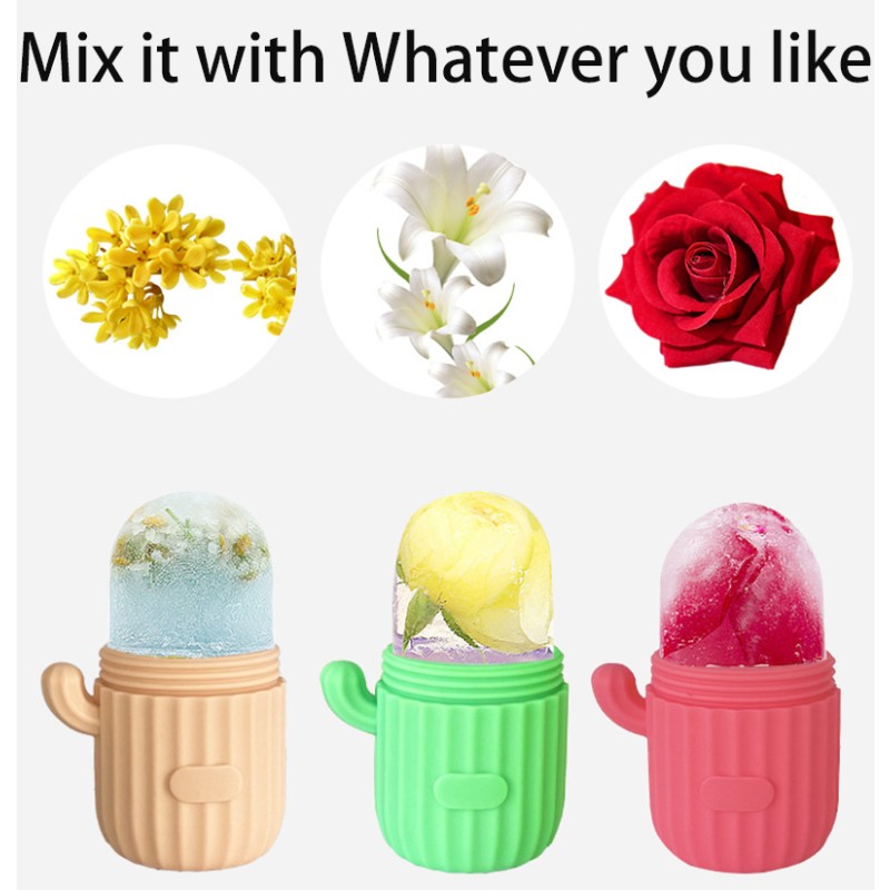 Silicone Cactus Face Ice Mold Manufacturer - OEM Portable Reusable for Skin Care Puffiness