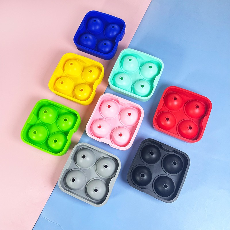 Large Silicone Ice Cube Molds Supplier - OEM Leak Proof Removable Lid Round Ice Tray