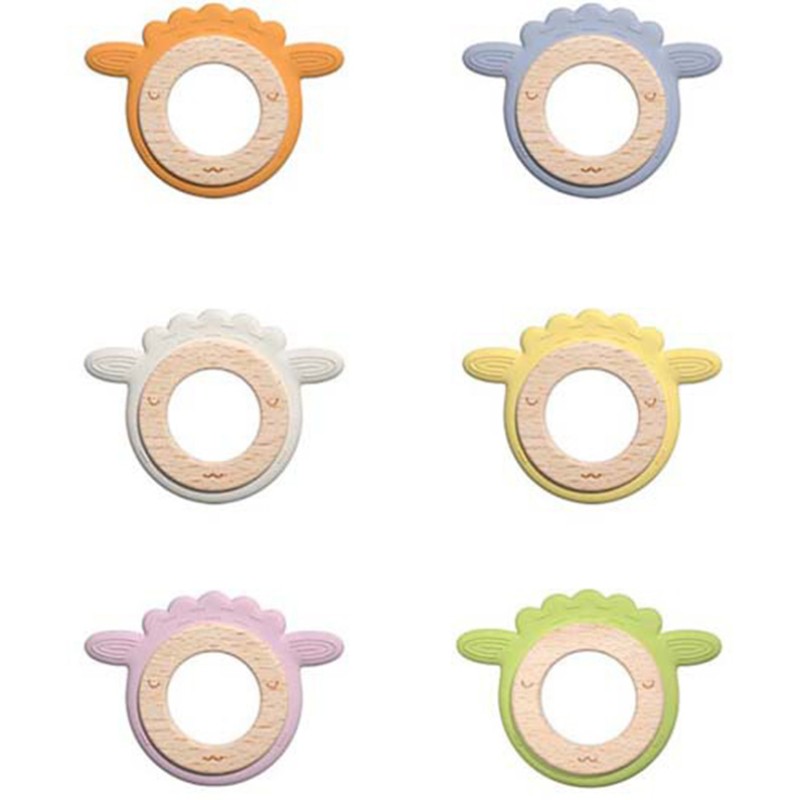 Wooden Teething Ring Manufacturer - OEM 100% Food Grade BPA Free Non Toxic Sheep Shaped