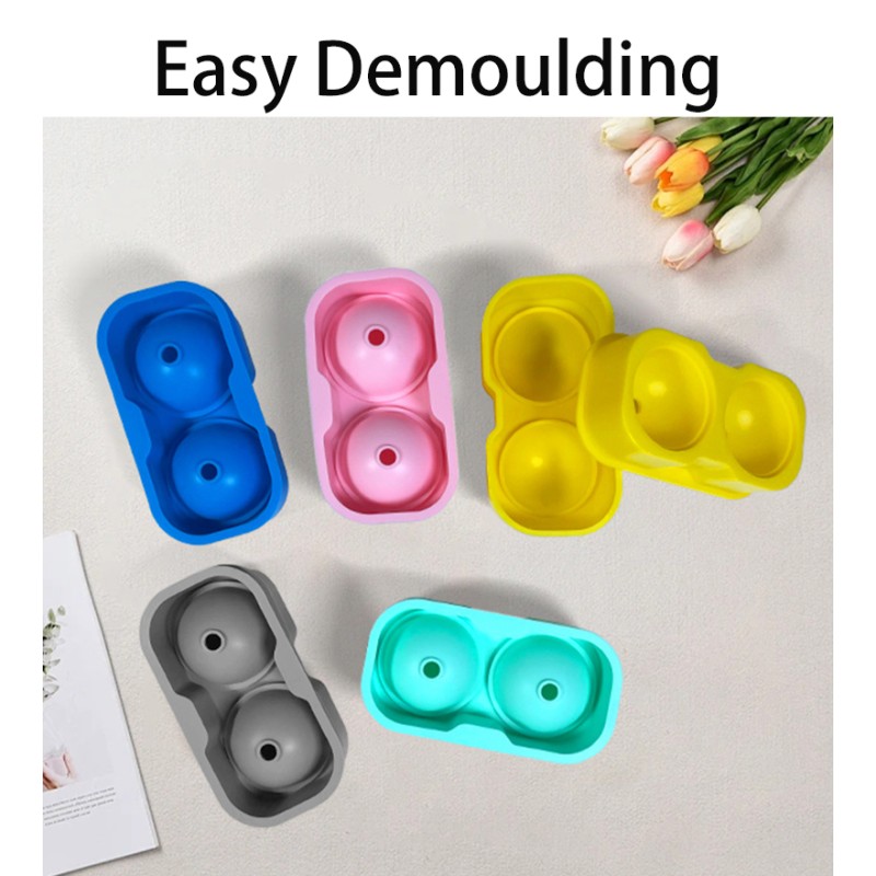 Ice Ball Ice Cube Tray Manufacturer - Hot Sale BPA Free 2 Ball Soft Silicone with Lid