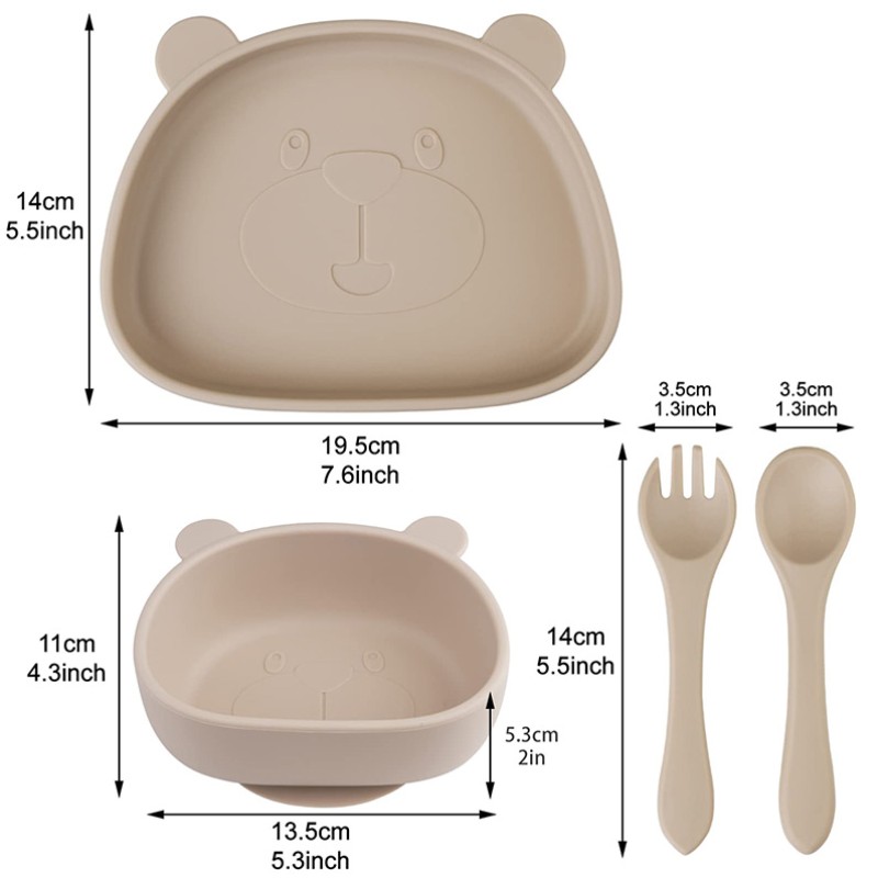 Cute Panda Feeding Set Supplier - OEM Silicone Suction Bowl Plate Sippy Cup BPA Free