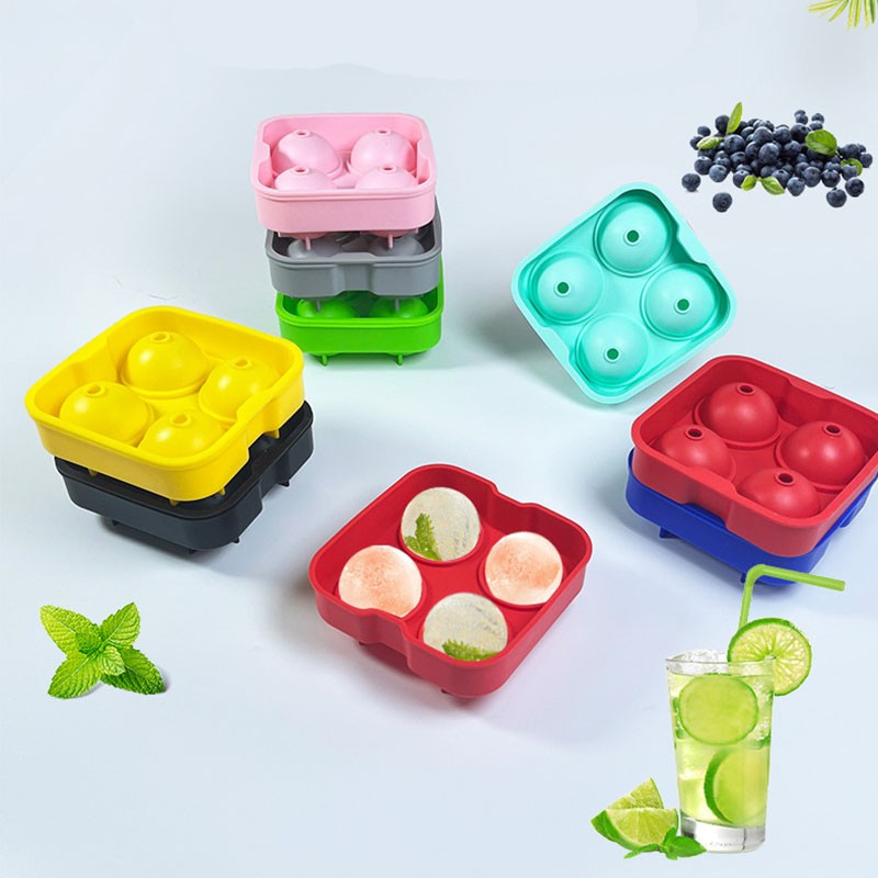 Large Silicone Ice Cube Molds Supplier - OEM Leak Proof Removable Lid Round Ice Tray