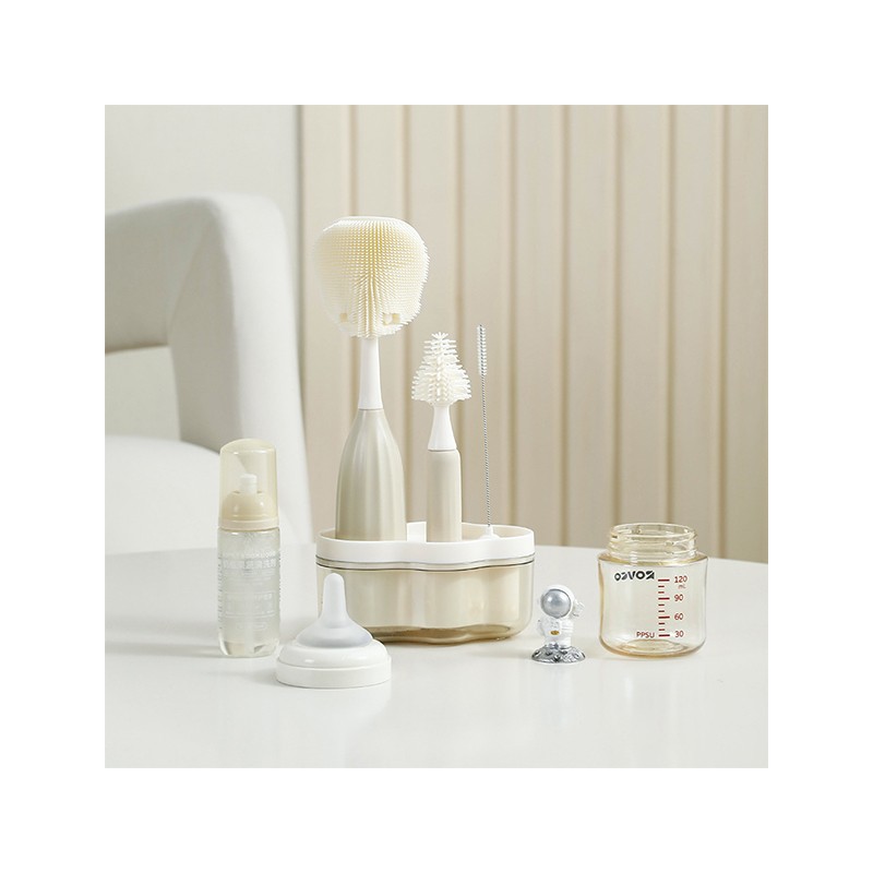 Silicone Bottle Cleaner Set Manufacturer - OEM 2025 New 4 in 1 Handle Variable Flow PP