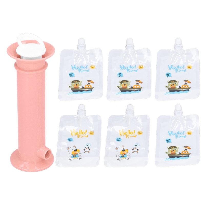 Baby Food Pouch Maker Supplier - OEM 7pcs Set Fruit Squeeze Puree Filler Pouch