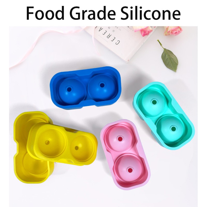Ice Ball Ice Cube Tray Manufacturer - Hot Sale BPA Free 2 Ball Soft Silicone with Lid