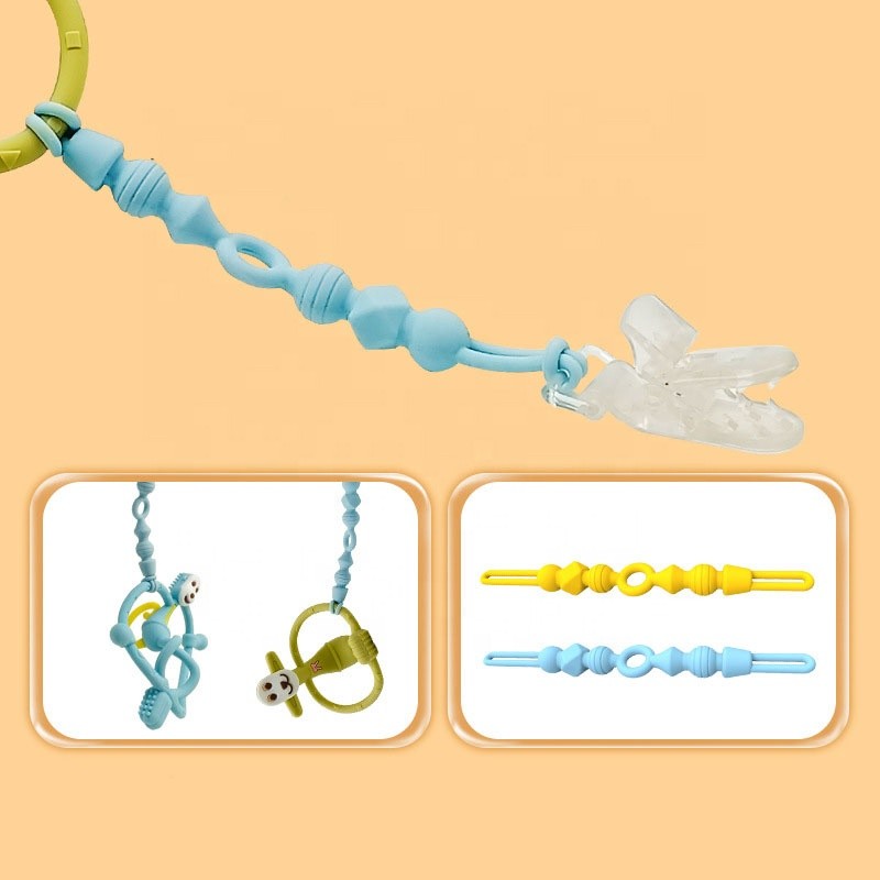 Baby Pacifier Holder Supplier - OEM 2023 New Arrival Multicolor Silicone Teething Chains
