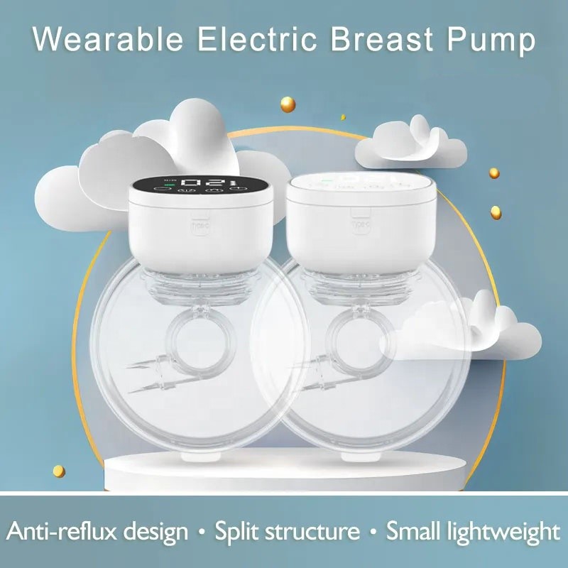 Portable Double Wearable Breast Pump Manufacturer - OEM 2024 Rechargeable 4 Modes 9 Levels