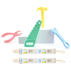 Baby Teething Toys Set Manufacturer - OEM BPA Free Silicone Hammer Wrench Shapes Freezer Safe