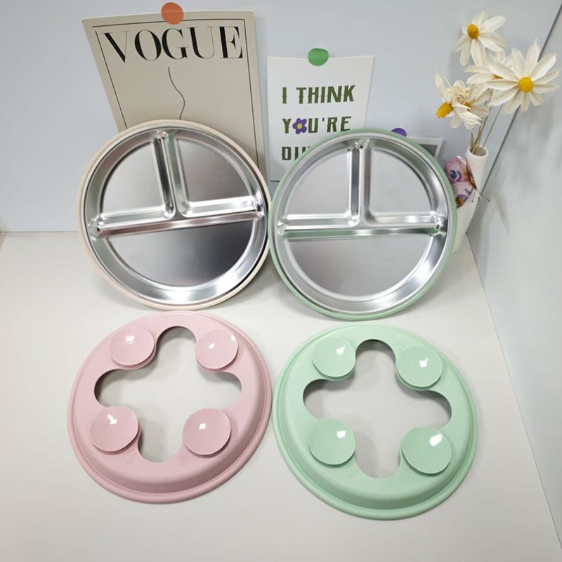 Stainless Steel Kids Tableware Manufacturer - Factory BPA Free Modern Design Suction Plate
