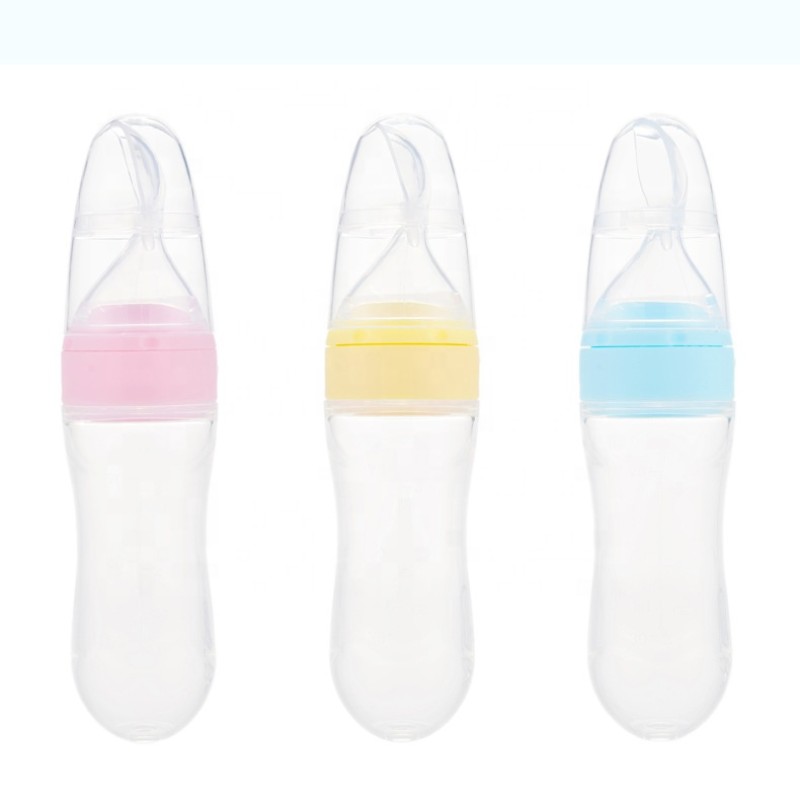 Baby Feeding Squeeze Bottle Manufacturer - OEM BPA Free PP Silicone 90ml with Spoon Feeder