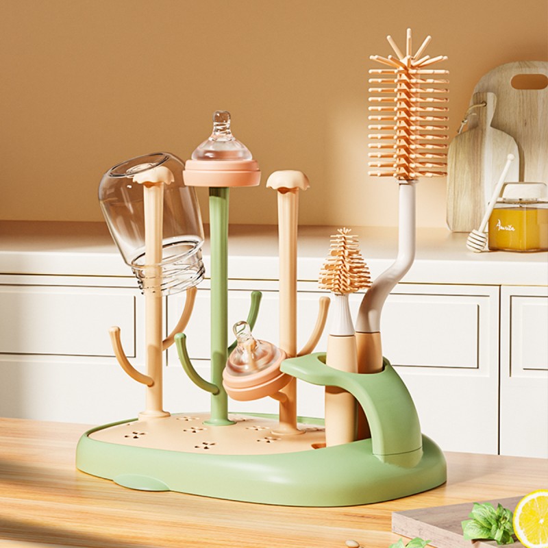 Baby Drying Rack Supplier - Hot Selling BPA Free PP with Bottle Brush Printed Design