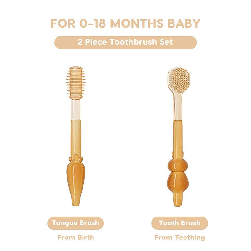 Toddler Toothbrush Manufacturer - OEM Portable Silicone Tongue Cleaner Sets Oral Training