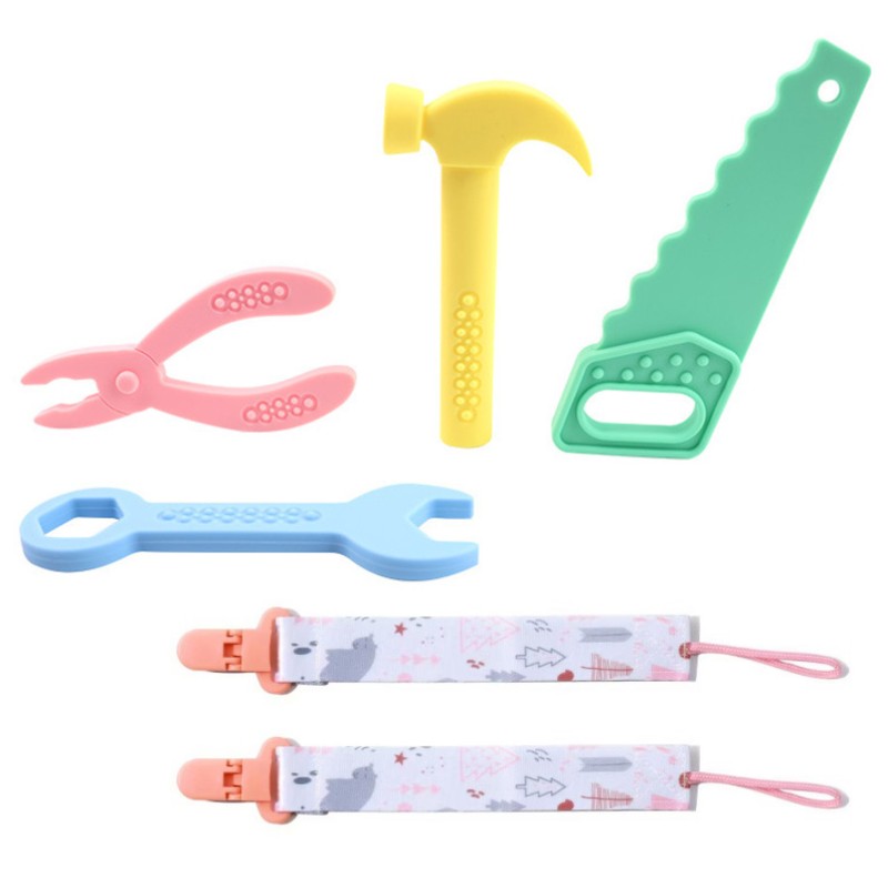 Baby Teething Toys Set Manufacturer - OEM BPA Free Silicone Hammer Wrench Shapes Freezer Safe