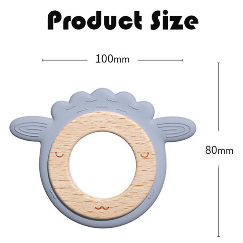Wooden Teething Ring Manufacturer - OEM 100% Food Grade BPA Free Non Toxic Sheep Shaped