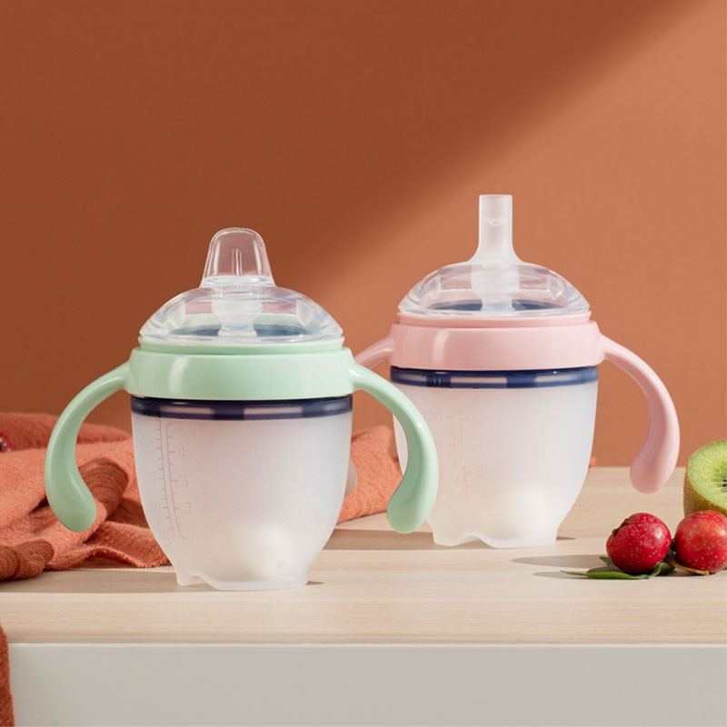 BPA Free Silicone Bottle Supplier - OEM 150ml Printed Sippy Cup for Feeding 0-12M