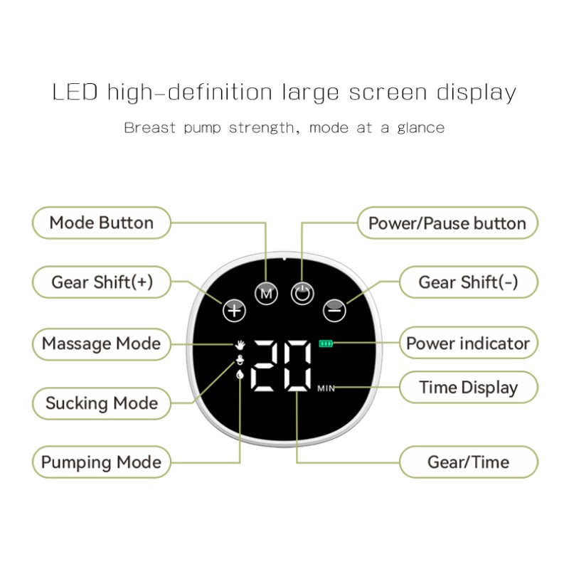 Hands free Electric Breast Pump Supplier - OEM Ultra quiet with Led Screen 3 Modes 9 Levels