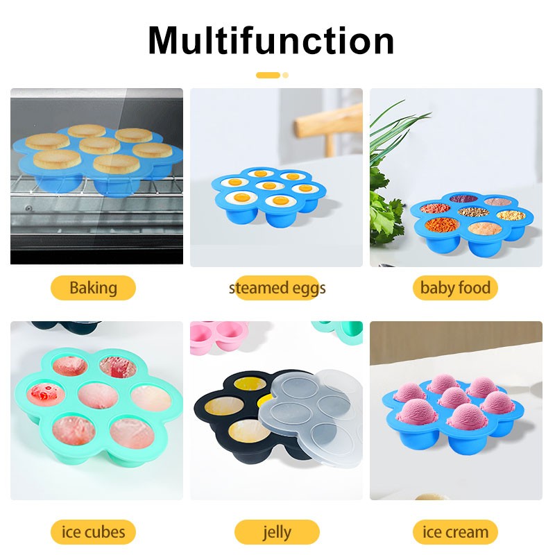 Reusable Silicone Molds Manufacturer - OEM 7 Cavity Egg Bites Baby Food Storage Container